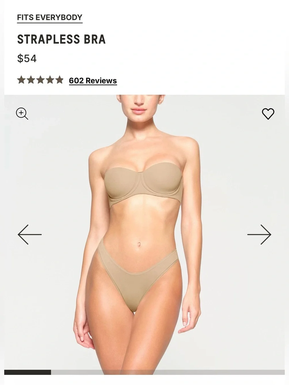 SKIMS Fits Everybody Strapless Bra - Clay